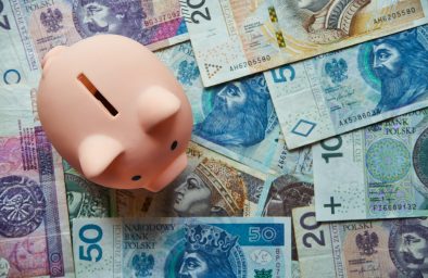 świnka skarbonka i polskie banknoty